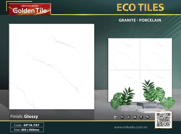 Gạch 80x80mm men bóng kinh , GP18.707