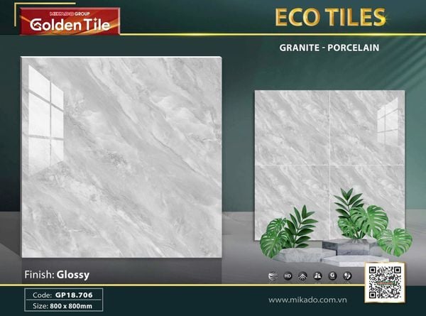 Gạch 80x80mm men bóng kính , GP18.706